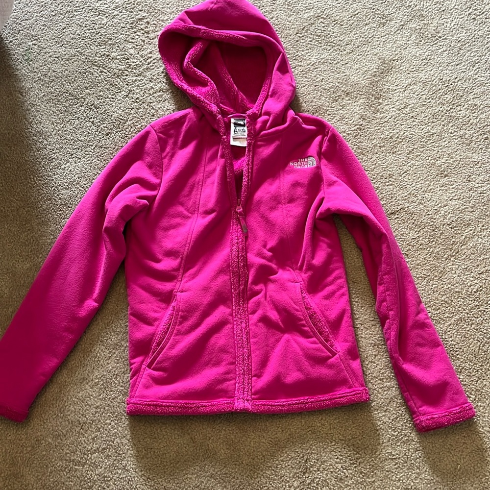 Hot pink north face fleece kids  10-12